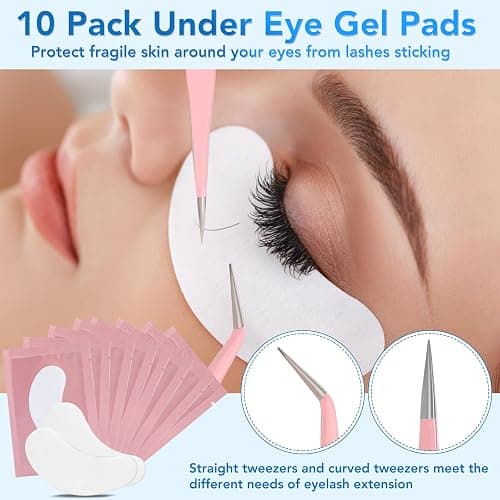 Eyelash Extension Kit for Beginners, Professional Lash Extension Kit with Mannequin Head, Lash Starter Kit with Lash Fan, Lash Extension Supplies for Practice Training Kit thumbnail 7