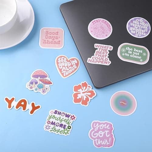 100PCS Cute Preppy Stickers Pink Motivational Vinyl Waterproof Stickers for Laptop Bumper Water Bottles Computer Phone Hard Hat Car Inspirational Decals for Adults Women Kids Teen Girls thumbnail 6
