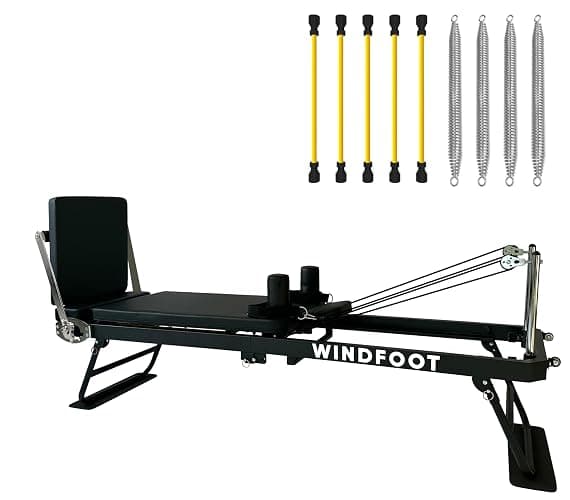 Pilates Reformer Machine Equipment with Springs & Cords for Home Workout, Foldable Pilates Equipment with Jump Board for All Level Users thumbnail 3
