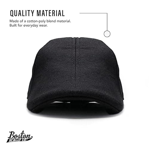 The Original Boston Scally Cap - The Scrapper Newsboy Flat Cap - 6 Panel Cotton Fitted Hat for Men - Black thumbnail 2