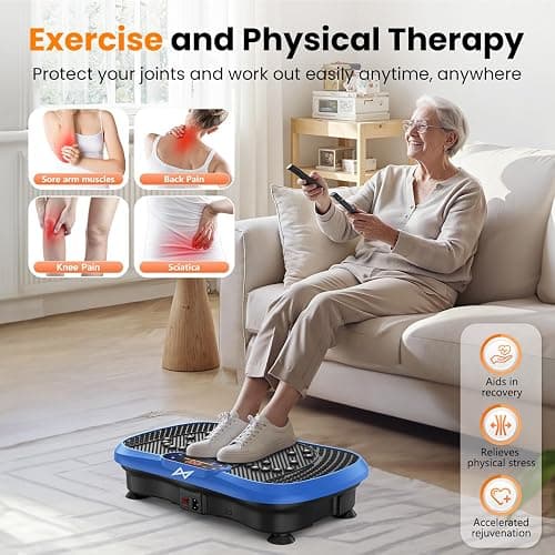 AXV Vibration Plate Fitness Platform Exercise Machine Vibrating Shaking Full Body Shaker Workout Vibrate Stand Shake Board Sport Gym for Weight Loss Fat Burner for Women Men thumbnail 7