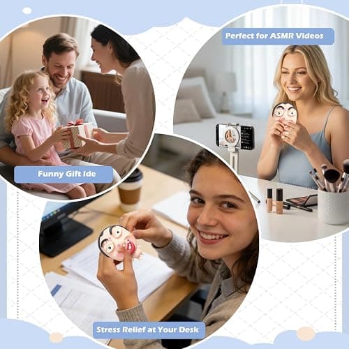 Pimple Popping Toy Squishy Toys Stress Relief Squeeze Toy – Large Reusable Silicone Pimple Popper Fidget Toy Set Soft Sensory Toy for Adults ASMR Satisfying Play Includes 2 Filling Creams (ChompFace) thumbnail 7