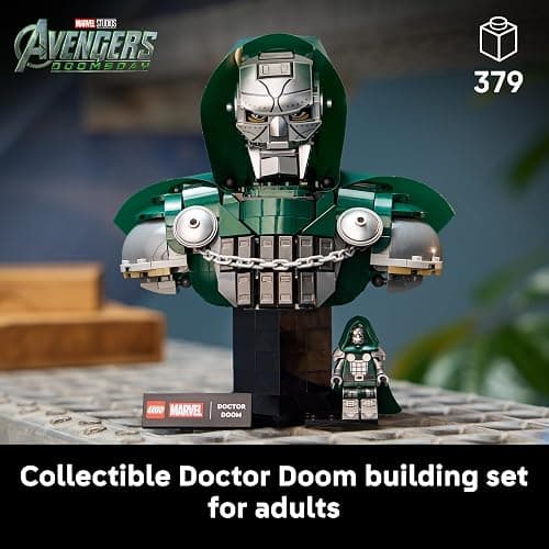 LEGO Marvel Doctor Doom Bust 76345 | Collectible Building Sets for Adults, Ages 18+, Movie Display for Bedroom or Book Shelf, 379 pieces, Gift for Marvel Fans thumbnail 2