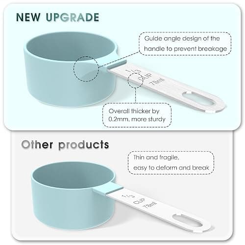 TILUCK Measuring Cups & Spoons Set, Stackable Cups and Spoons, Nesting Measure Cups with Stainless Steel Handle, Kitchen Gadgets for Cooking & Baking (Gray) - Gray thumbnail 4