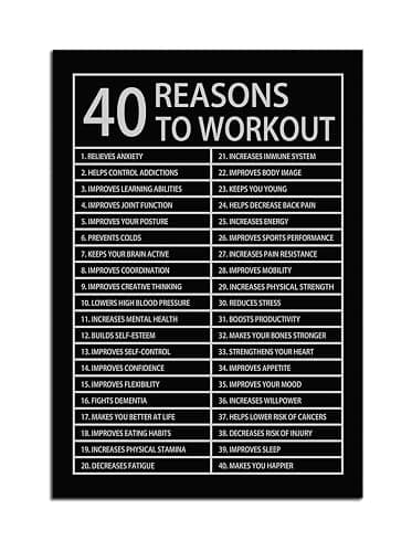 UCGAOIOQ Exercise Motivation Chart - 40 Reasons to Workout, Inspirational Poster for Beginners, Room Wall(Unframed,08x12inch(20x30cm)) thumbnail 2