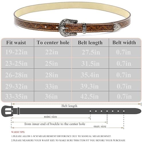 Western Fashion Cowgirl Cowboy belts for Girls Women Boys Jeans Pants Dresses thumbnail 4