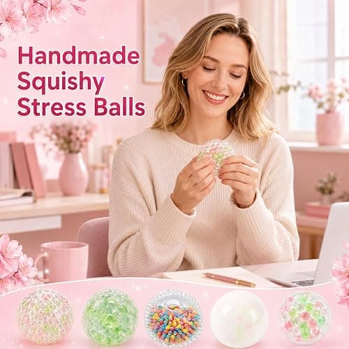 20PCS DIY Stress Ball Making Kit,Empty Stress Ball Skin with Expander & Vacuum Tool,Make Your Own Squishies,Complete Squishy Maker Kit for Adults thumbnail 2