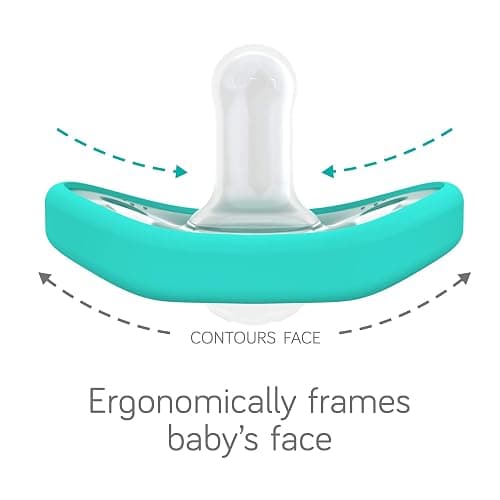 Nanobebe Baby Pacifiers 0-3 Month - Orthodontic, Curves Comfortably with Face Contour, Award Winning for Breastfeeding Babies, 100% Silicone, Perfect Baby Registry Gift 2pk,Grey thumbnail 3