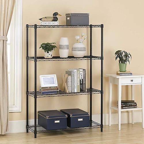4 Tier Shelving Unit NSF Wire Shelf Metal Large Storage Shelves Heavy Duty Height Adjustable Commercial Grade Steel Utility Layer Shelf Rack Organizer 1000 LBS Capacity -14x36x54,Black thumbnail 2