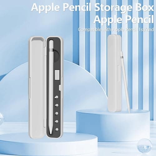 Storage Box with Lid and 5 Pack Pencil Tips for Apple Pencil 1st Generation and Apple Pencil 2nd Generation,Pen Protective Carrying Case for Apple iPad Pencil - Holder Accessories Storage(Black) thumbnail 8