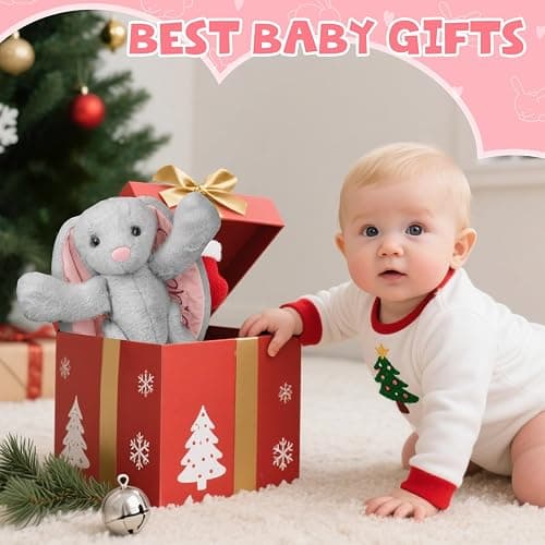Personalized Bunny Plush Stuffed Animal with Embroideried Name Custom Toddler Stuffed Rabbit Doll Kids Bunny Plush Toys Personalized Baby Girls Boys Newborn Gifts for First Birthday Easter thumbnail 7