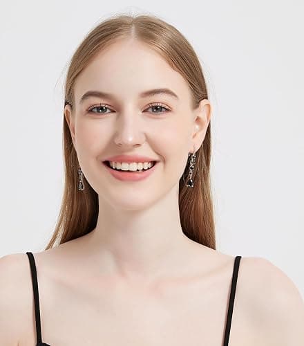 Vetieeimo Bride Bridesmaid Teardrop Long Dangle Earrings for Women, Christmas Jewelry Gift, Trendy Hook Dangling Earrings Fit Wedding Prom Halloween thumbnail 4