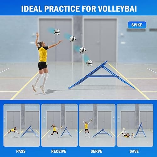 Volleyball Lacrosse Rebound Net Pro, WINTHAI Lacrosse Rebounder for Backyard, 7x4FT/6x4FT/4x4FT Bounce Back Net with Target Strike Zone, Easy Quick Setup, Volleyball Baseball Softball Soccer Training thumbnail 5