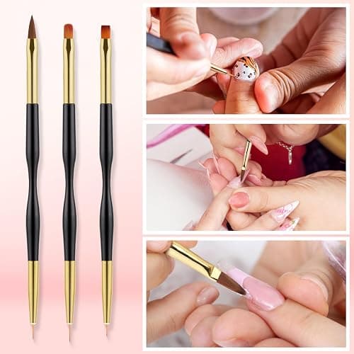 CHEMAILON 25 Piece Nail Art Tools, Nail Brush Set,Palette, Stand & 2-way Acrylic Silicone Engraving Pen Dotting Pen Tools,For Nail Art DIY Home thumbnail 3