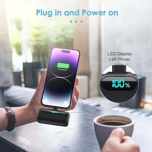 Mini Batterie Externe pour iPhone 5000mAh, Mise à Niveau 15W PD 3.0A Charge Rapide, Compact et Léger Power Bank Écran LCD Chargeur Portable Compatible avec iPhone 14/14 Pro Max/13/12/11/XR/X/8/7/6 thumbnail 7