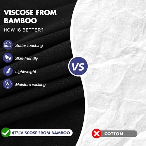 BAMBOO COOL Men's Undershirt Moisture-Wicking T-Shirts Stretch Crewneck Soft Tees for Men,3 Pack thumbnail 2