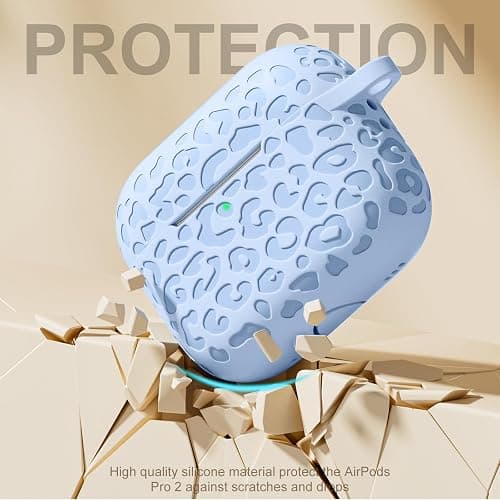 DGege Leopard Engraved for Airpods Pro 2nd Generation Case/Soft Silicone Compatible with Apple Airpods Pro 2nd Generation Cover,Front LED Visible.Lalic thumbnail 3