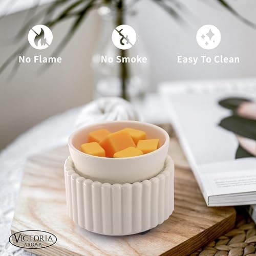 VICTORIA AROMA Ceramic Wax Melt Warmer 3-in-1 Candle Wax Warmer for Scented Wax Melter Electric Fragrance Wax Burner for Home Office Bedroom Gift & Decor… thumbnail 4