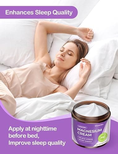 stilip Natural Topical Magnesium Cream for Sleep,Nighttime Magnesium Lotion for Pain and Leg Cramps,Muscle Relaxation,Calm,Deep Hydration for Skin Care-Lavender thumbnail 5