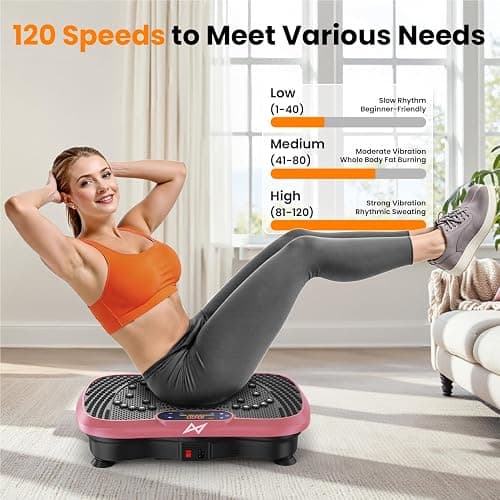 AXV Vibration Plate Fitness Platform Exercise Machine Vibrating Shaking Full Body Shaker Workout Vibrate Stand Shake Board Sport for Weight Loss Fat Burner for Gym Home Office thumbnail 5