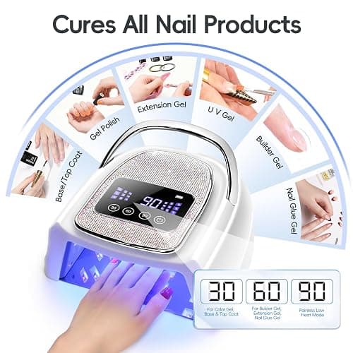 COSCELIA U V Nail Lamp Cordless Rechargeable U V Light for Gel Nails Prossional Automatic Sensor 3 Timer Quick Drying Glitter Nail Dryer Gifts for Women thumbnail 6