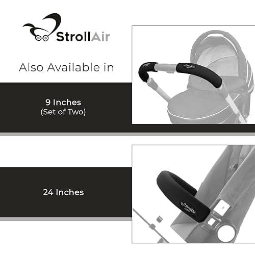 StrollAir - Universal Handle Sleeve Cover for Stroller Grip Bar - Comfortable, Ergonomic, Luxurious, Durable, Easily Washable (12 Inches) - 12 Inches thumbnail 7