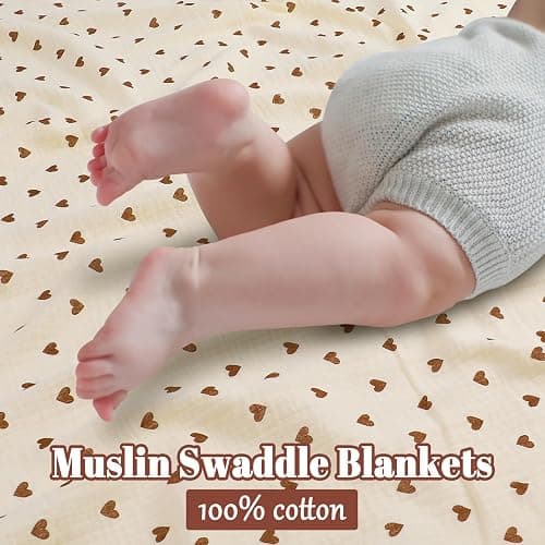3 Pcs Large Muslin Swaddle Blankets Shower Gifts For New Moms thumbnail 5