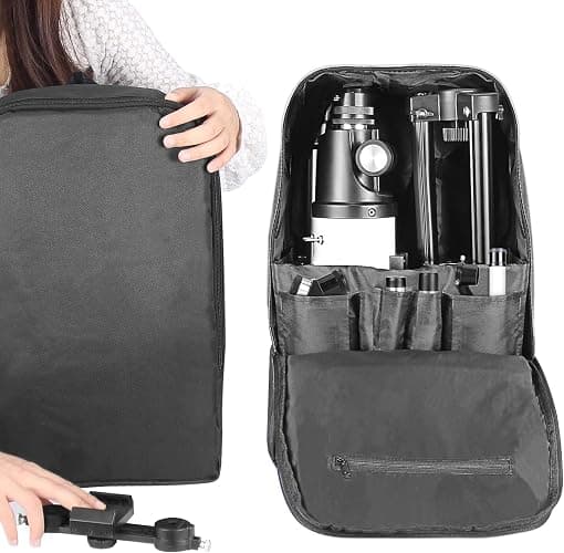Télescope astronomique pour Adultes, télescope réfractif de 600mm d'ouverture de 80mm pour Enfants et débutants, Jumelles pour Adultes, télescope de Voyage Portable Compact avec Sac à Dos (White) thumbnail 5