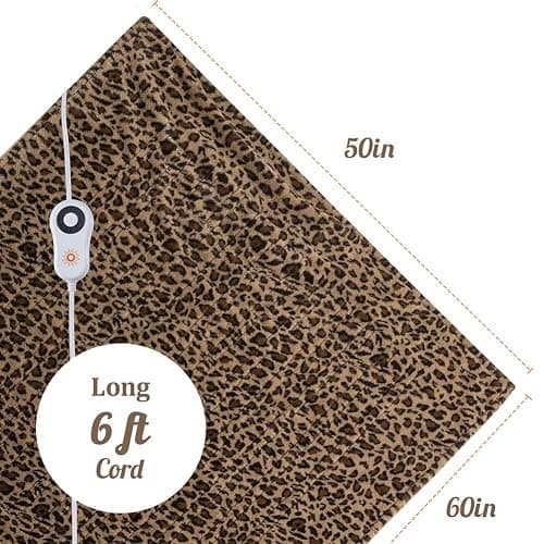 STONECREST Reversible Electric Blanket Heated Throw, 50"x60" Heating Blanket with 5 Setting Controller, 4 Hour Auto-Off, Overheating Protection, ETL Certified, Machine Washable(Leopard, 50"x60") | Heating Blanket, Reversible, 5 Setting Controller, Machine Washable, 4 Hour Auto-Off, Overheating Protection, ETL Certified thumbnail 2