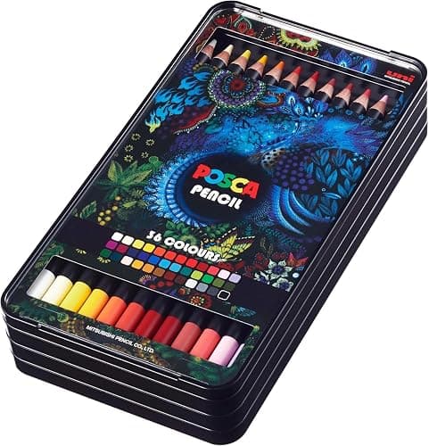 uni POSCA Colored Pencils, 4.0mm Lead, Assorted Set, 36 Pack - Image 1