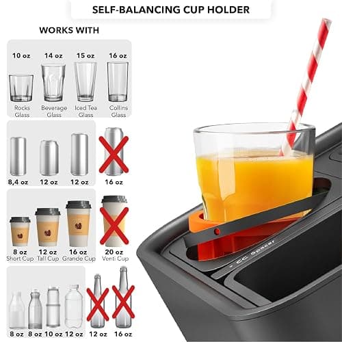 CouchConsole Original Tray - Drinks & Snacks Sofa Caddy with Armrest, Table with Phone Stand- TV Remote Control Storage and Organizer - for Living Rooms, RV, and Cars, Black/Orange thumbnail 2