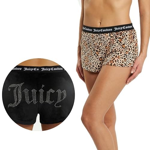 Juicy Couture Velvet Fleece Shorts 2 Piece Designer Pajama Set for Women, 2-Pack Sleep and Lounge Shorts thumbnail 4