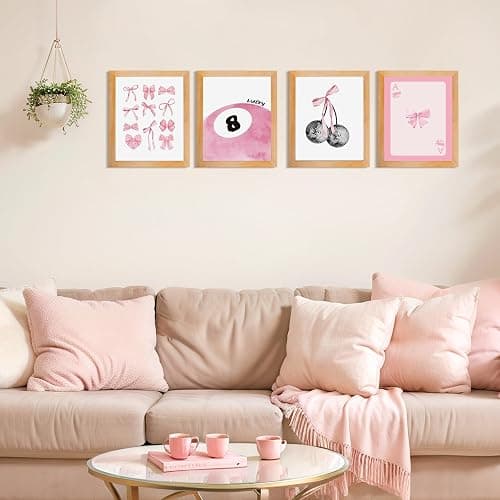 Yeaqee 4 Pcs Diamond Art Kits DIY Painting for Adult Aesthetic Wall Diamond Crafts Aesthetic Room Decor Cute Painting Pictures 5d Craft Wall Decor for Home 10 x 11.8''(Coquette) thumbnail 5