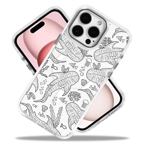 Generic Case for iPhone 14,Whale Shark Coral Reef Ocean Phone Case for Girl Women,Compatible with MagSafe,Scratch Resistant Shockproof Cover Clear Phone Case for iPhone 14 thumbnail 3