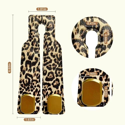 FLYEEGO 2 Pack Purse Hook for Car Headrest, Car Seat Back Storage Hook for Purses and Bags, Car Back Seat Headrest Purse Holder, Hanger Storage Organizer (Leopard) thumbnail 2