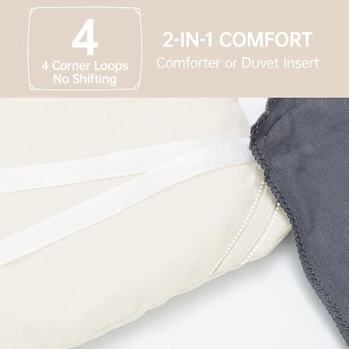 MUXHOMO Queen Comforter Set, All Season Ultra Soft Down Alternative Bedding - 3 Piece Lightweight Bed Set Includes 1 Comforter (90"x90") and 2 Pillow Shams (20"x26"), Ivory thumbnail 6