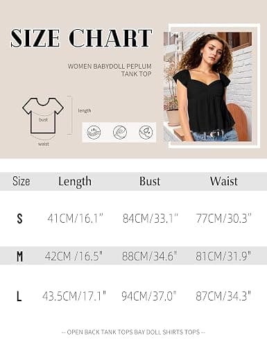 Ardrem Women Babydoll Peplum Tank Top Sweetheart Neck Ruffle Cap Sleeve Tank Tops Backless Smocked Shirts Flowy Tops thumbnail 4