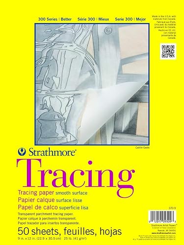 Strathmore 300 Series Tracing Paper Pad, Tape Bound, 9x12 inches, 50 Sheets (25lb/41g) - Artist Paper for Adults and Students - Image 1