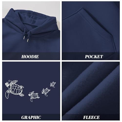 Lubpow Cute Sea Turtle Hoodies for Women Oversized Ocean Hoodie Aesthetic Graphic Sweatshirts Casual Fleece Pullover Tops thumbnail 6