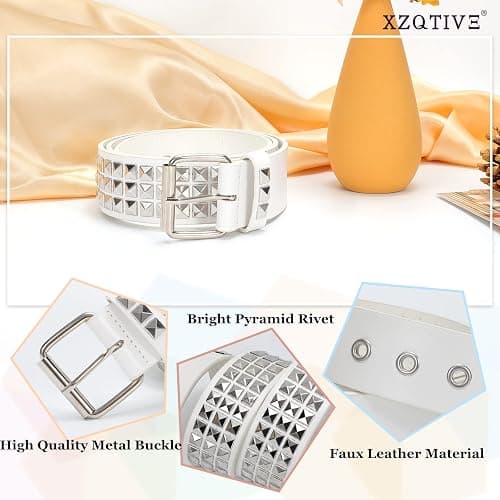XZQTIVE Studded Belt Metal Punk Rock Rivet Belts for Women/Men Punk Leather Belt Gothic Belt Accessories for Jeans Pants thumbnail 4