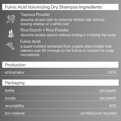 ACT+ ACRE Plant-Based Fulvic Acid Volumizing Dry Shampoo - Natural and Unscented Powder Spray Shampoo with Fulvic Acid and Rice Refresh Oily Hair and Restore Volume - Dry Shampoo for All Hair Types - 0.46 Ounce (Pack of 1) thumbnail 7
