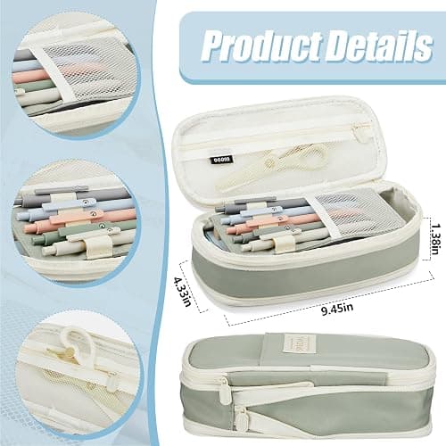 Jutom 39 Pcs Aesthetic Book Annotation Kit Highlighter with Pencil Case Bag Gel Pen Transparent Sticky Note Taking Bible Study College School Supplies(Green,Cute Style) thumbnail 3