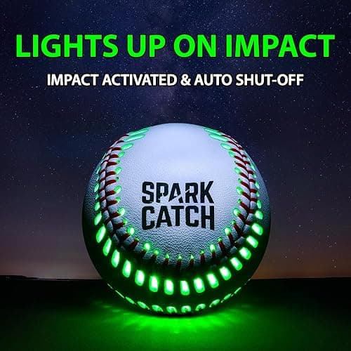 SPARK CATCH Light Up Baseball, Glow in The Dark Baseball, Sports Gear Accessories Gifts for Boys 8 9 10 11 12 13 14 15 Years Old, Kids Teens All Ages Gift Ideas thumbnail 2
