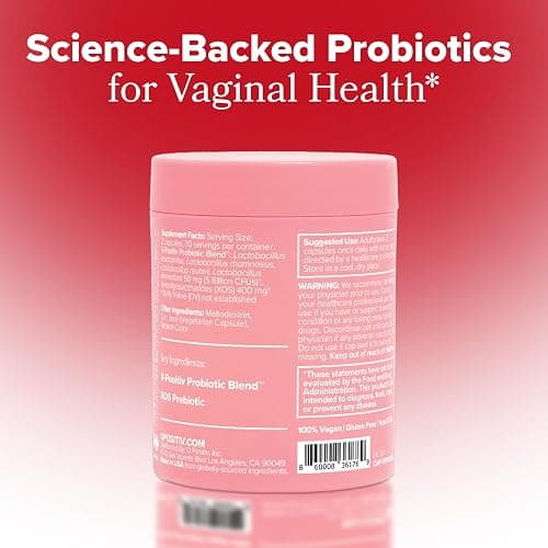 O Positiv URO Vaginal Probiotics for Women pH Balance with Prebiotics & Lactobacillus – Vaginal Health Supplement – Promote Healthy Vaginal Odor & Flora, 60 Count (Pack of 1), 1 Month Supply thumbnail 9