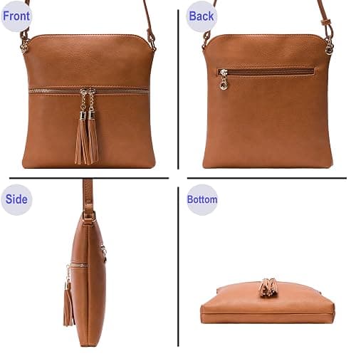 Solene Womens Lightweight Medium Crossbody Purse with Tassel, Perfect Size Crossbody Bags for Daily Use, travel thumbnail 9