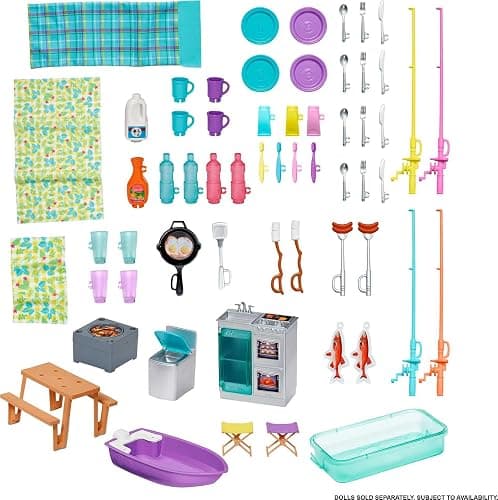 Barbie Camper, Doll Playset with 50 Accessories, Transforms into Truck, Boat & House, Includes Pool, 3-in-1 Dream Camper (Amazon Exclusive) thumbnail 5