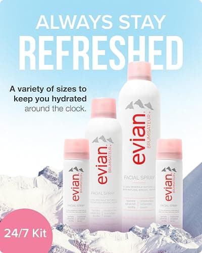 BRUMISATEUR Evian Facial Spray 24/7 Kit - Hydrating Mineral Water Mist for Face & Skin - Refreshes Makeup, Sets, & Tones - Travel-Friendly Sizes for Daily Moisture Boost thumbnail 2