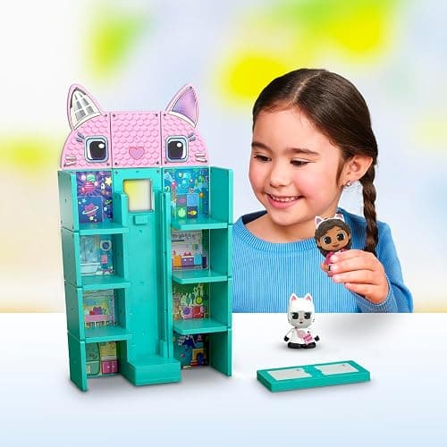 Tile Town Gabby’s Dollhouse 35-Piece Magnetic Tile Playset, Interactive STEM Magnetic Tiles Toys, Includes Gabby & Pandy Paws Figures, Action Tiles thumbnail 6
