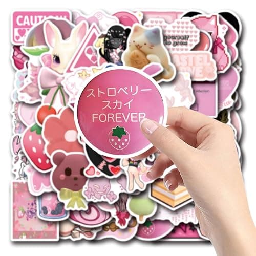 62pcs Cutecore Stickers Pink Y2K Millennium Macaron Colored Graffiti Sticker for Musical Instrument Decorations Water Bottles, Laptops, Suitcases, Birthday Party Supplies, Scrapbook Stickers thumbnail 7