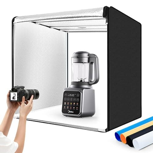 ZKEEZM Photo Studio Light Box Photography 32"x32" with 100 LED and 4 Colors Backdrops Photo Box with Lights, Foldable Picture Box for Product Photography with 6500K Brightness - Image 1